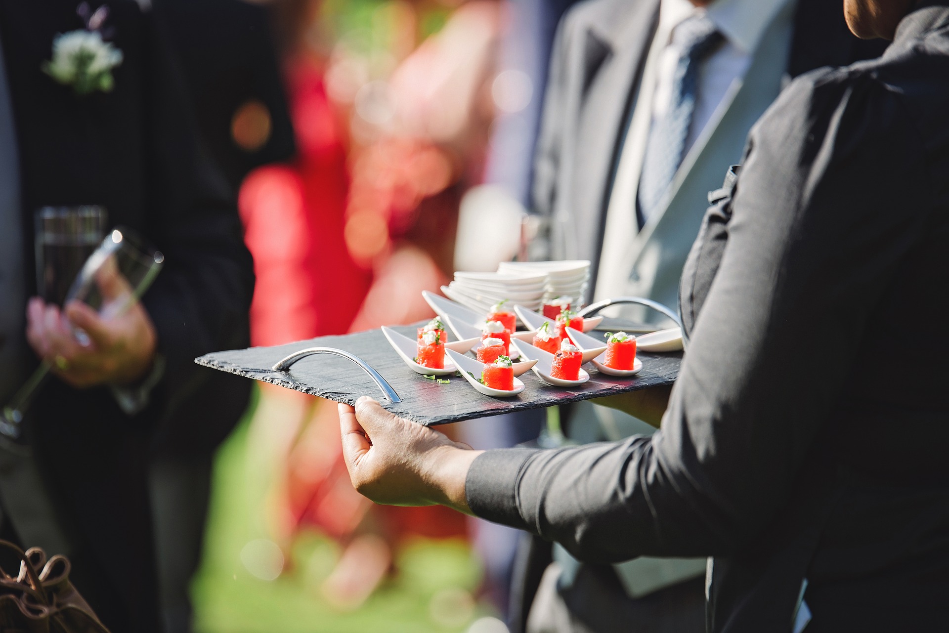 Canapés being served